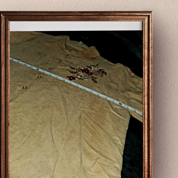 Suede Fashion classics button-up floral stitching - Picture 7 of 12